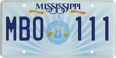 MS license plate MBO111