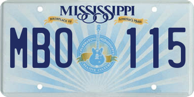 MS license plate MBO115