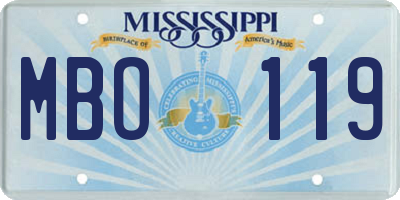 MS license plate MBO119