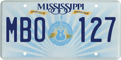 MS license plate MBO127