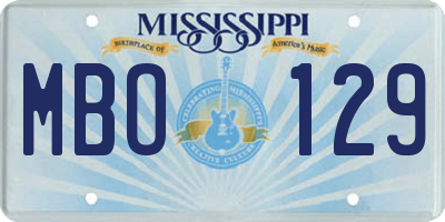 MS license plate MBO129
