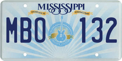 MS license plate MBO132