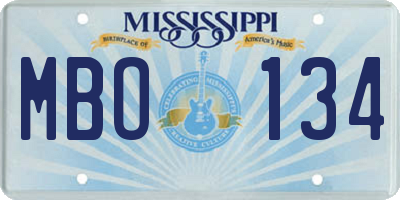 MS license plate MBO134