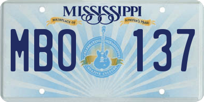 MS license plate MBO137