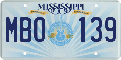 MS license plate MBO139