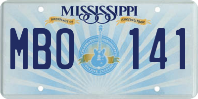 MS license plate MBO141