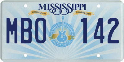 MS license plate MBO142
