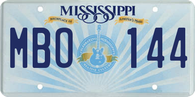 MS license plate MBO144