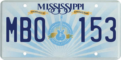 MS license plate MBO153