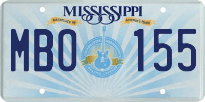 MS license plate MBO155