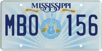 MS license plate MBO156