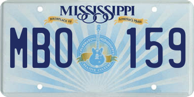 MS license plate MBO159