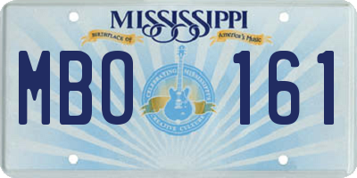 MS license plate MBO161