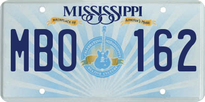 MS license plate MBO162