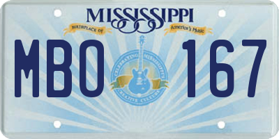 MS license plate MBO167