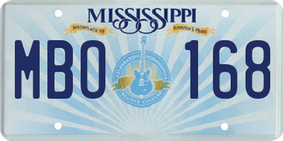 MS license plate MBO168