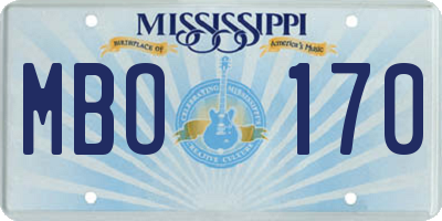 MS license plate MBO170