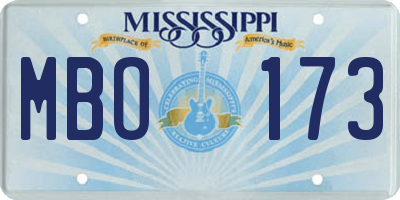 MS license plate MBO173