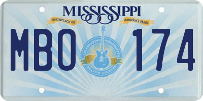 MS license plate MBO174