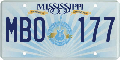 MS license plate MBO177