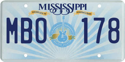 MS license plate MBO178
