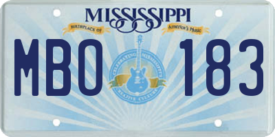 MS license plate MBO183