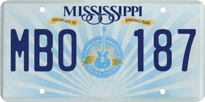 MS license plate MBO187