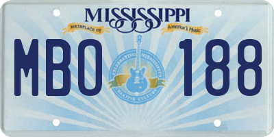 MS license plate MBO188