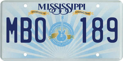 MS license plate MBO189