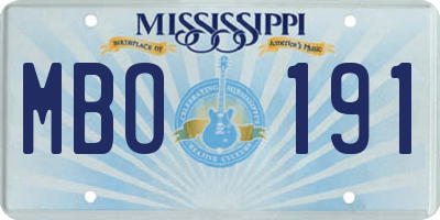 MS license plate MBO191