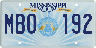 MS license plate MBO192