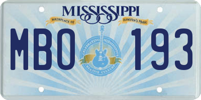 MS license plate MBO193