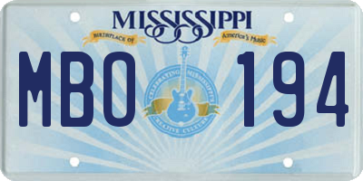 MS license plate MBO194