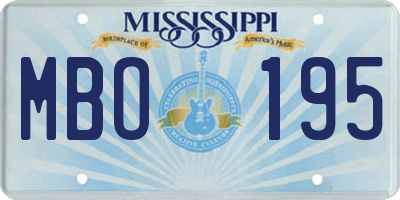MS license plate MBO195
