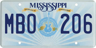 MS license plate MBO206