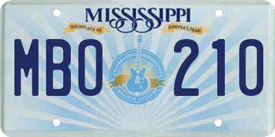 MS license plate MBO210