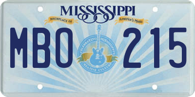 MS license plate MBO215