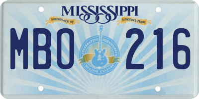MS license plate MBO216