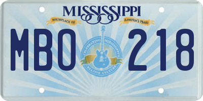 MS license plate MBO218