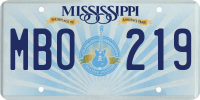 MS license plate MBO219