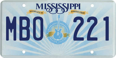 MS license plate MBO221