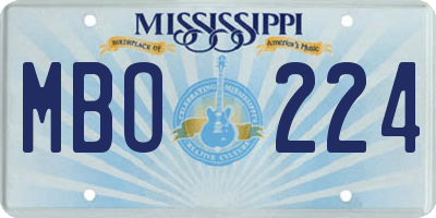 MS license plate MBO224