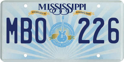 MS license plate MBO226