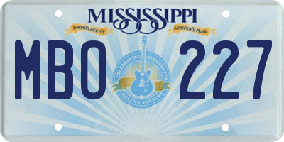 MS license plate MBO227