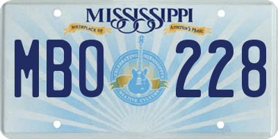 MS license plate MBO228