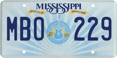 MS license plate MBO229
