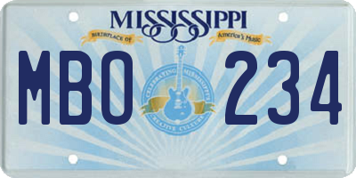 MS license plate MBO234