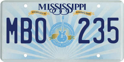 MS license plate MBO235