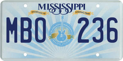 MS license plate MBO236