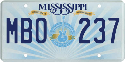 MS license plate MBO237